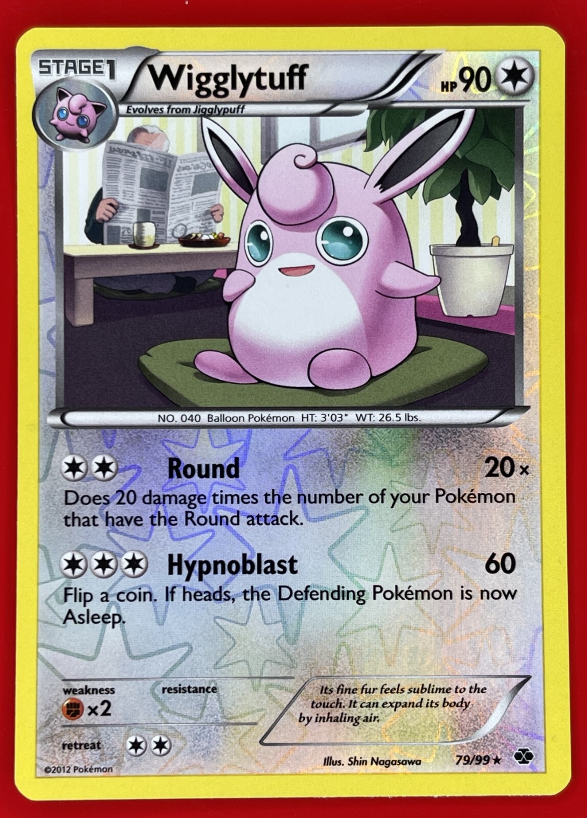 Pokémon TCG Wigglytuff Next Destinies 79/99 Reverse Holo Rare Card 2012 LP