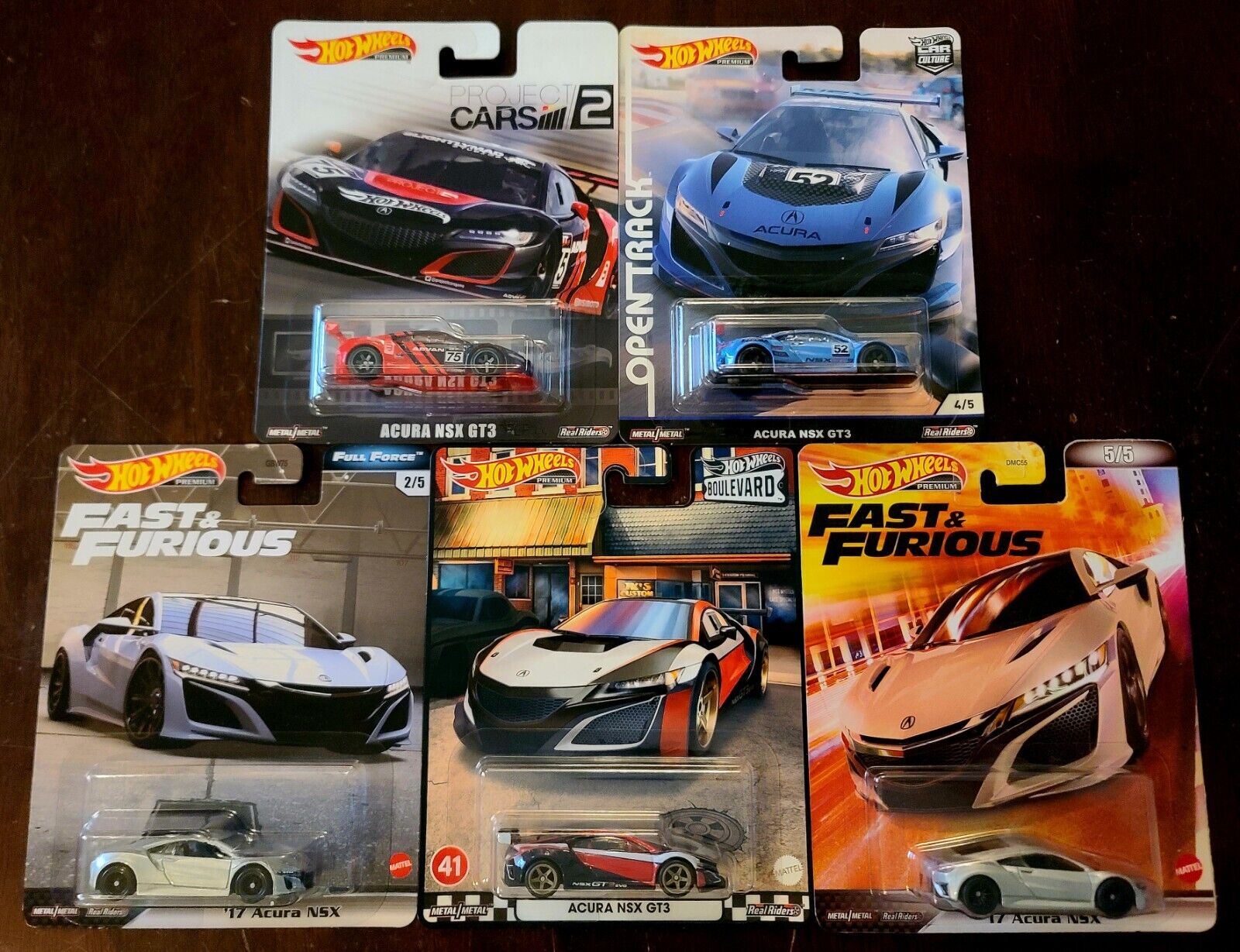 Hot Wheels Acura NSX Advan Project Cars 2 Open Track Boulevard Fast &  Furious 5x