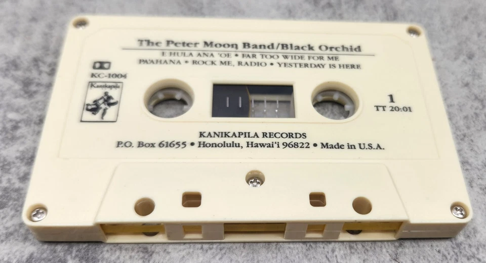 The Peter Moon Band – Black Orchid 1987 Hawaiian Music Cassette Tape Kanikapila Foto 4 de 4