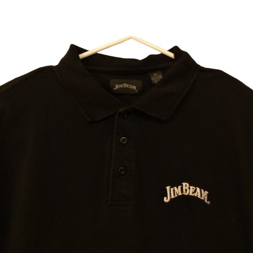 Jim Beam Whiskey Poloshirt Herren XL Xlarge Schwarz Kurzarm Baumwolle Bestickt - Bild 2 von 9