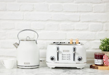 Haden Heritage Ivory 1.7L BPA Free Kettle & 4 Slice Wide Slot Toaster Set