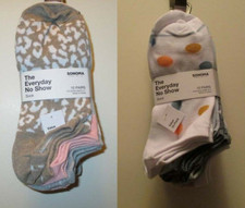 NEW Sonoma 10 Pack The Everyday No Show Socks, Women  s Size 9-11 -Select Pattern