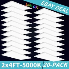 4Pack - 40 Pack 2x4 FT LED Flat Panel Light Drop Ceiling Office Fixture, 8400 LM