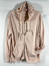 Sundry Women's Pink Long Sleeve Sleeve Full Zip Hooded Sweatshirt Size 4