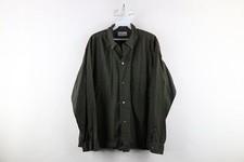 Vintage 60s 70s Streetwear Mens Large Geometric Collared Button Down Shirt USA