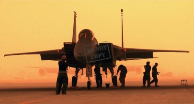 US Air Force USAF F-15C Eagle aircraft  maintainers work to launch 8X12 PHOTO