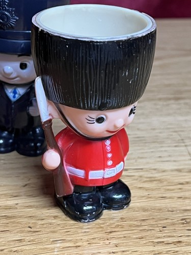 Vintage British Soldier Plastic 1970’s Egg Cup Hong Kong & Policeman x 3 Kitsch - Picture 9 of 12
