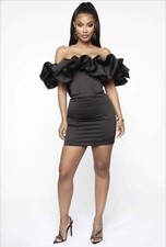 Formal "Throwing It Back" Mini Dress - Black Fashion Nova Size Small