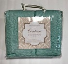 Contessa 2 Pillow Shams Blue Haze Damask Paisley Quilted Cotton Pillow Shams