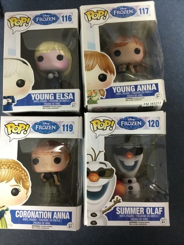 Funko POP! Disney Frozen BUNDLE #116, 117, 119, 120 Elsa, Anna, Anna, Olaf Vinyl
