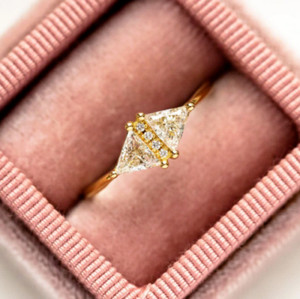 Authentic Women's Simple Amazing Gold Plated 935 Argentium Silver Wedding Ring With CZ