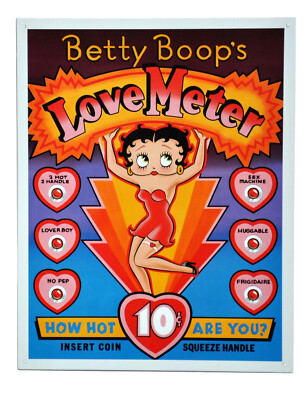 Betty Boop Schild 30 x 40  Love Meter USA licensed Comic Rockabilly Poster *738