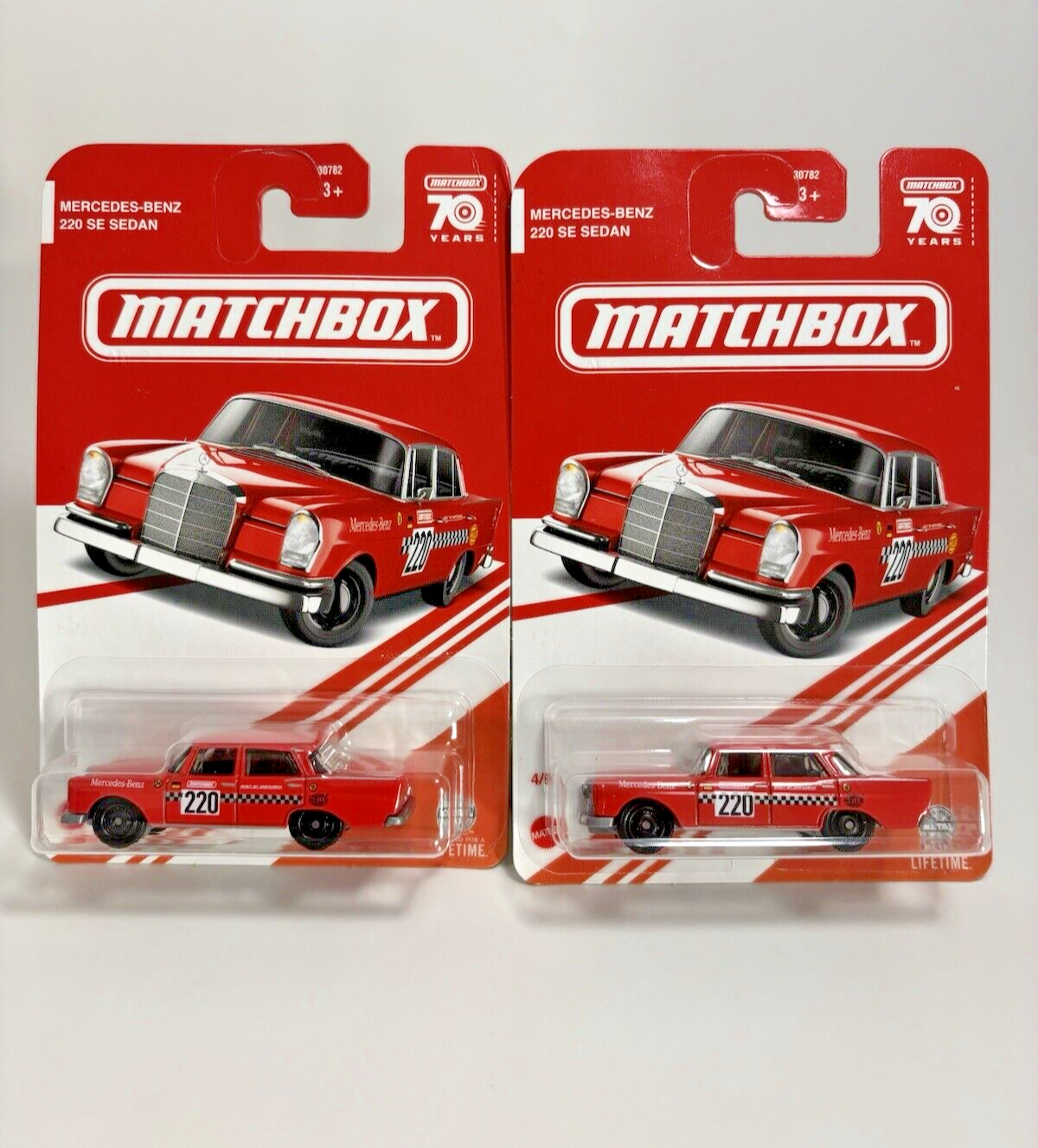 2023 Matchbox Red Edition Mercedes-Benz 220 SE Sedan Target Exclusive 2-Pack Collection