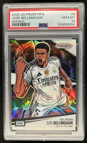 2025-26 Panini Prizm FIFA Jude Bellingham Manga SSP #8 Real Madrid PSA 10