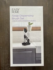 Soap Dispensing Dish Cleaning Brush with 4 Brush Head Set