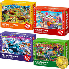 Puzzles for Kids Ages 4-6 - 4 X 60 Puzzles for Toddlers 5-8 - Educational Search