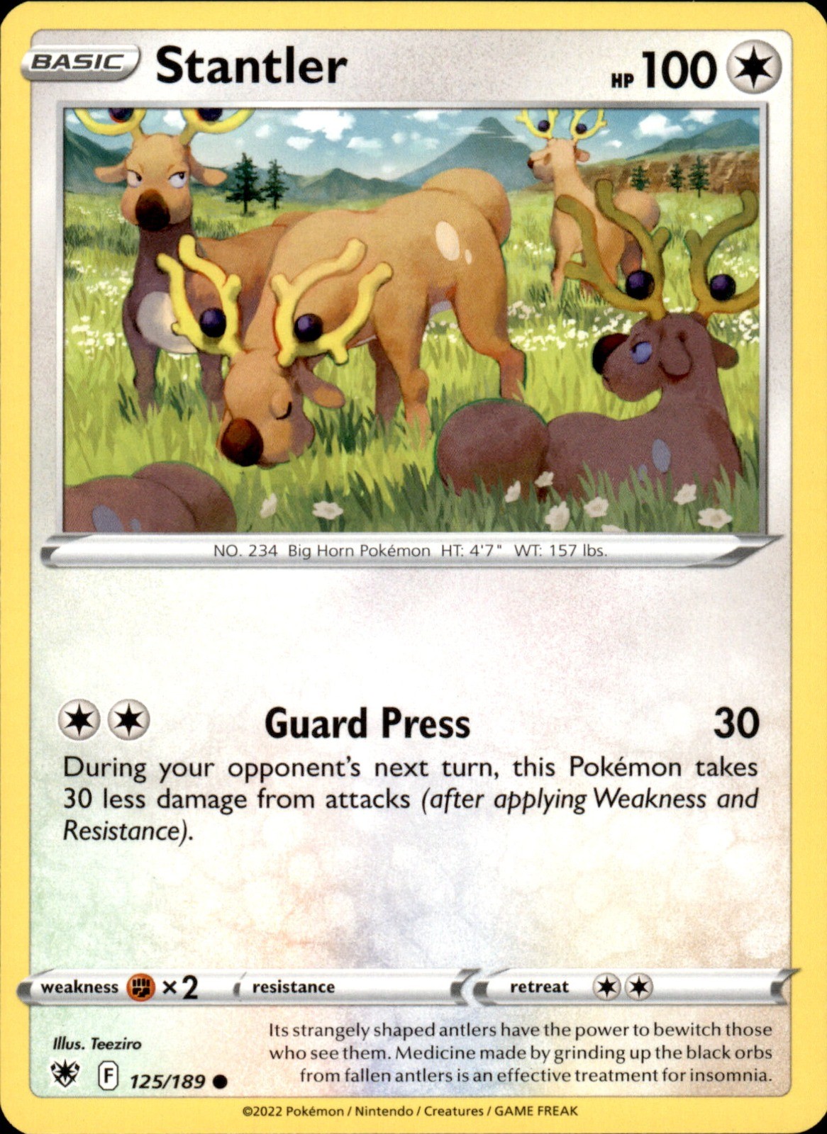 Stantler 125/189 Common - Pokemon SWSH10: Astral Radiance