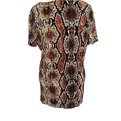 Notations Bluse Gr. 3X Schlangenleder Print Stretch schwarz braun hellbraun Crinkle 2-Fer - Bild 12 von 12