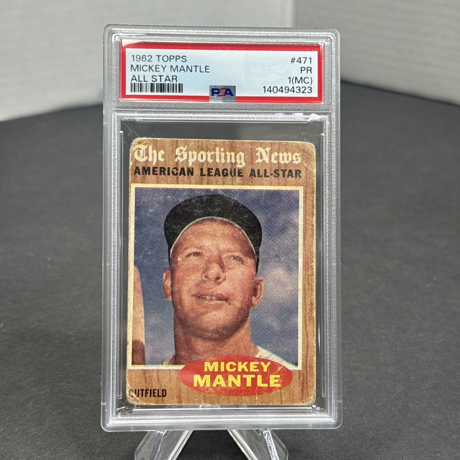 1962 TOPPS AS #471 MICKEY MANTLE PSA 1