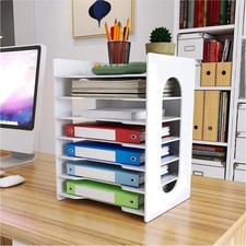 Dokumentenablage A4 Briefablage 7 Fächer PVC Büro Schreibtisch Organizer