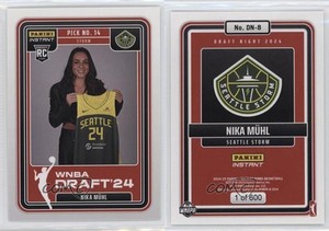 2024-25 Panini Instant WNBA Draft Night /600 Nika Muhl Nika Mühl #DN-8 Rookie RC