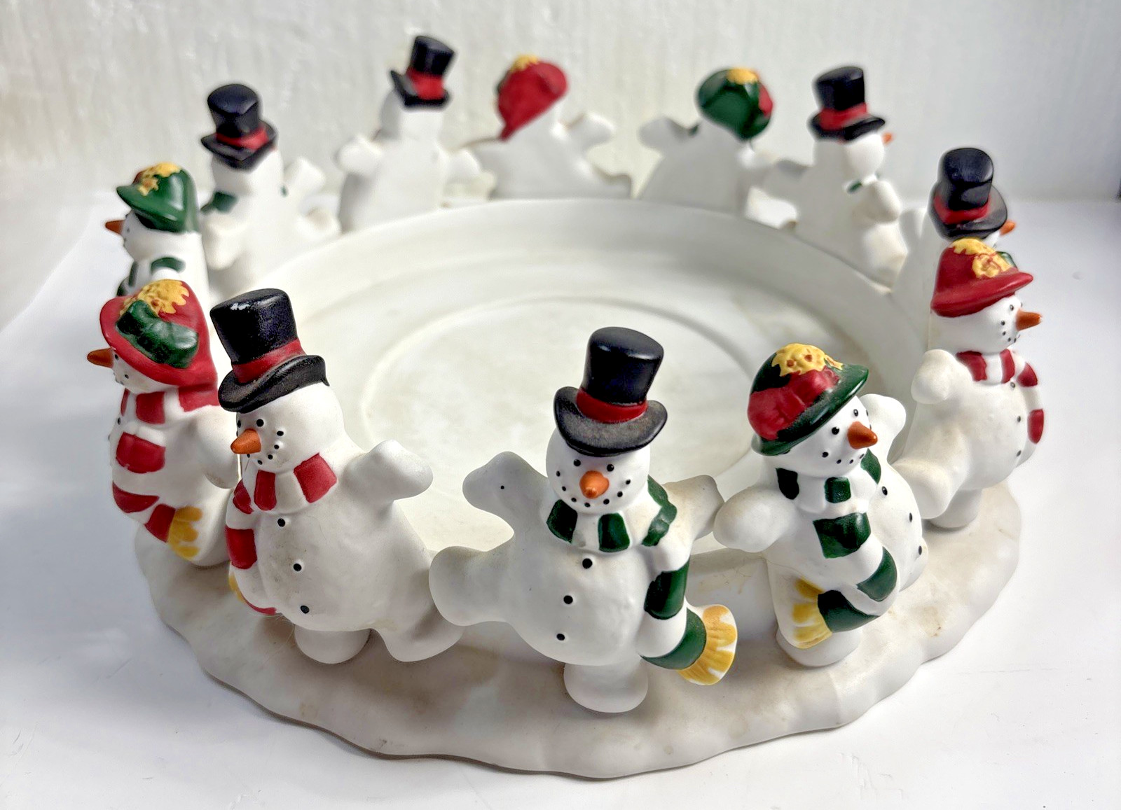Partylite P7364 Frolicking Frostys 4in 3-Wick Candle Holder