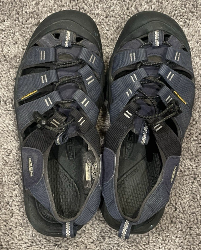 Sandali da trekking impermeabili KEEN Newport H2 blu taglia 10 punta chiusa antiurto