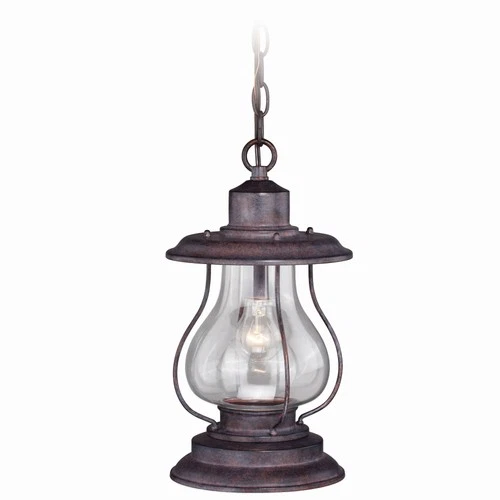Dockside 1-Light Outdoor Pendant in Coastal and Lantern Style 14.75 Inches Tall - Picture 1 of 5