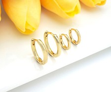 Gold Circle Huggie Hoop Earrings,LD56