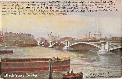 Blackfriars Bridge London Landmarks Series 5515 Postcard 1909 U