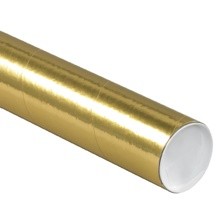 3 x 36" Gold Mailing Tubes with Caps-Pack of 24