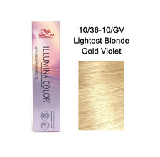 Wella Illumina Permanent Hair Color 10/36-10/GV Lightest Blonde Gold Violet, 2oz