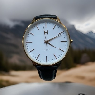 MVMT original Rodeo Women's 38mm Gold Tone Black Leather Watch