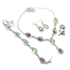 Mystic Rainbow Topaz Gemstone Handmade 925 Sterling Silver Jewelry Set D931