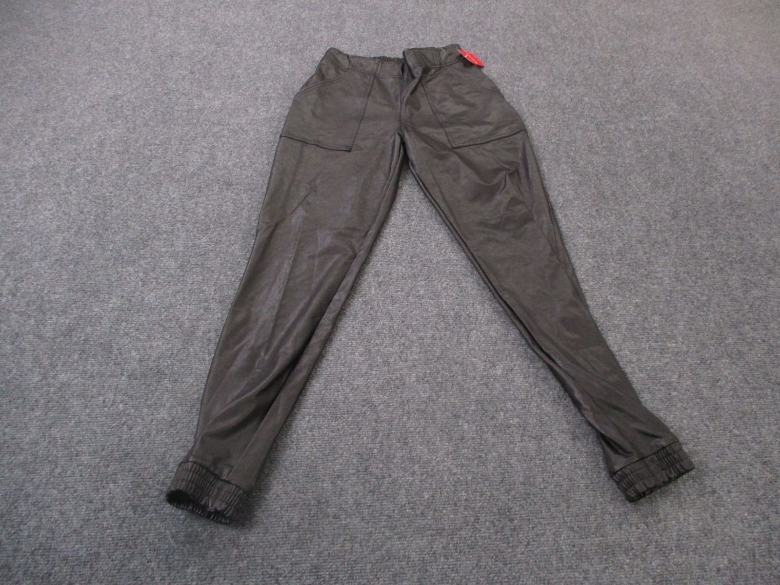 Spanx Joggers Womens S Faux Leather Like Stretch Gym Yoga Active Casual NEW