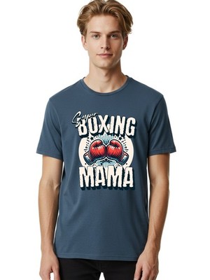 Super-Boxing-Mama Mens Graphic Tee,100% Cotton,Casual Summer Wear