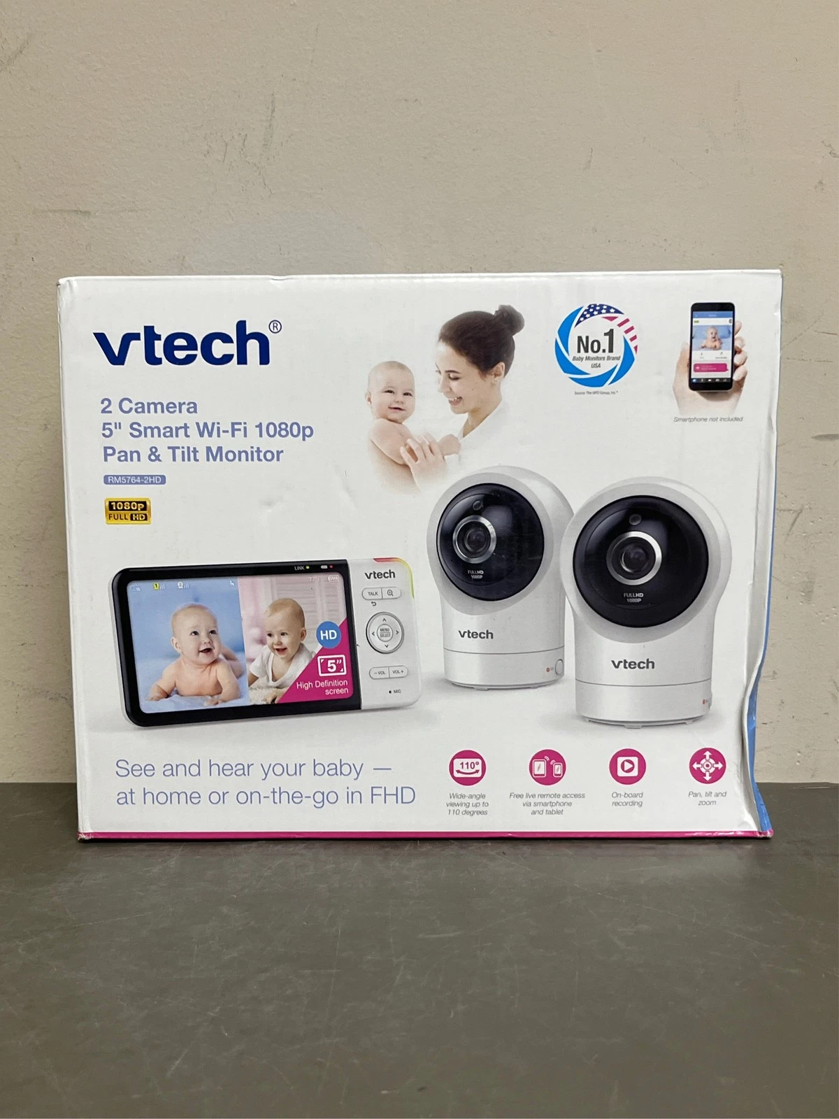 VTech Digital Video Monitor with Remote Access and 2 Cameras 5"- RM5764-2HD
