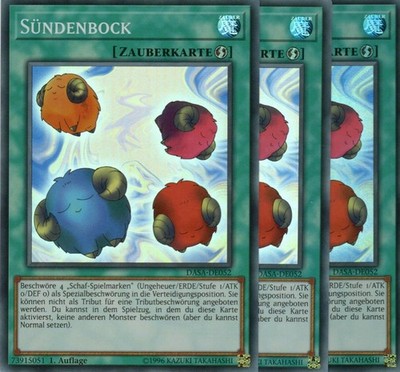 yugioh 3x Sündenbock DASA-DE052 SUPER RARE 1AUFLAGE DEUTSCH