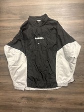 Vintage Team Nike NFL Raiders Center Swoosh Pullover Jacket Size Large