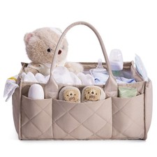 Baby Diaper Caddy Organizer with Removable Dividers, Large Portable Nursery S...
