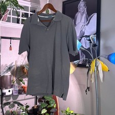 OP Ocean Pacific Mens Polo Shirt Textured Casual Short Sleeve Gray