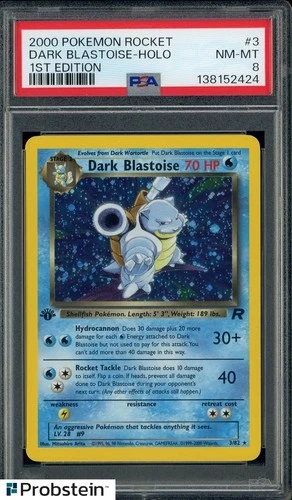 2000 Pokemon Rocket 1st Edition #3 Dark Blastoise Holo PSA 8 NM-MT