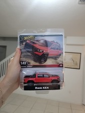 Hot Wheels Premium Dodge Ram 4x4 Pickup Red 1:43 Diecast Rubber Real Riders New