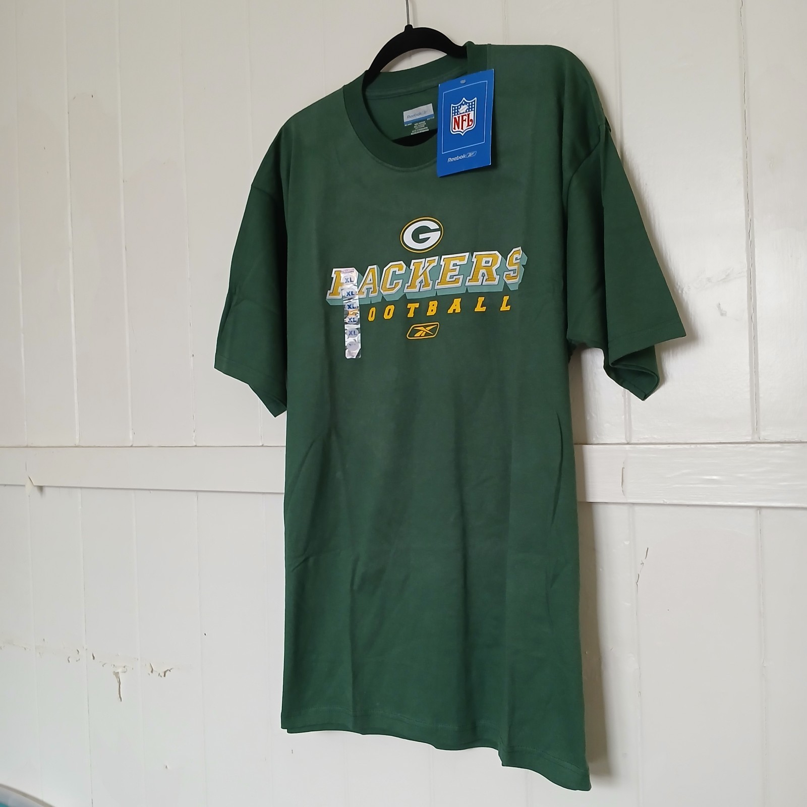Deadstock New VTG Green Bay Packers Reebok NFL T-Shirt Men's XL Green Cotton SS thumbnail 3
