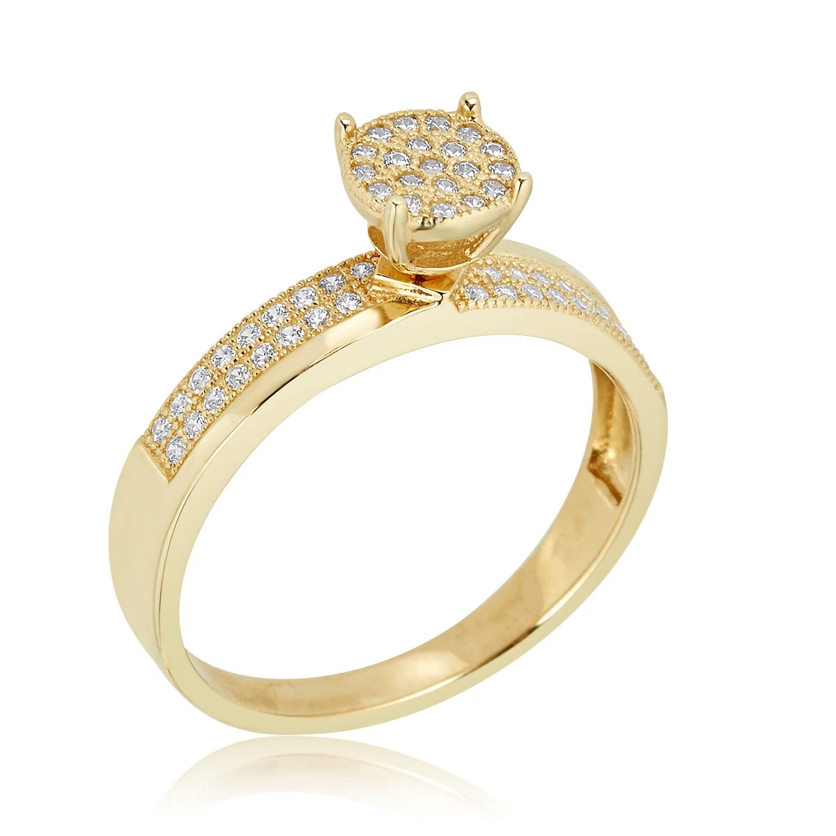 Cubic Zirconia Yellow Gold 10k Engagement & Wedding Jewelry for