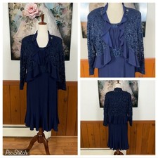 Elegant R M Richards Navy Mother of the Bride Dress 