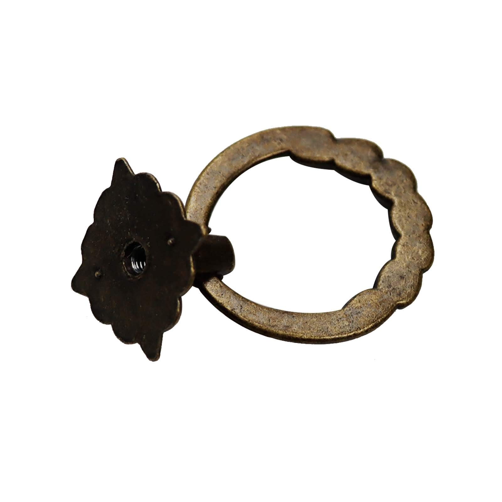 6 Pcs Vintage Drop Rings Knobs Pull Handles for Dresser Drawer Cabinet Cupboard