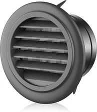 4 Inch Soffit Vent for Exhaust Fan with Built-in Mesh Screen Black Round Soff...