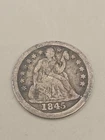 1845 Seated Liberty Silver Dime 10c - Philadelphia Mint
