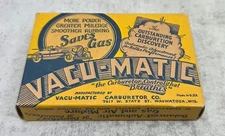 1930's old vintage VACU-MATIC Carburetor co advertising box w/instructions/parts